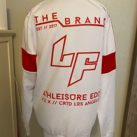 NWT LF The brand white zip up jacket red detailing - Picture 5 of 5